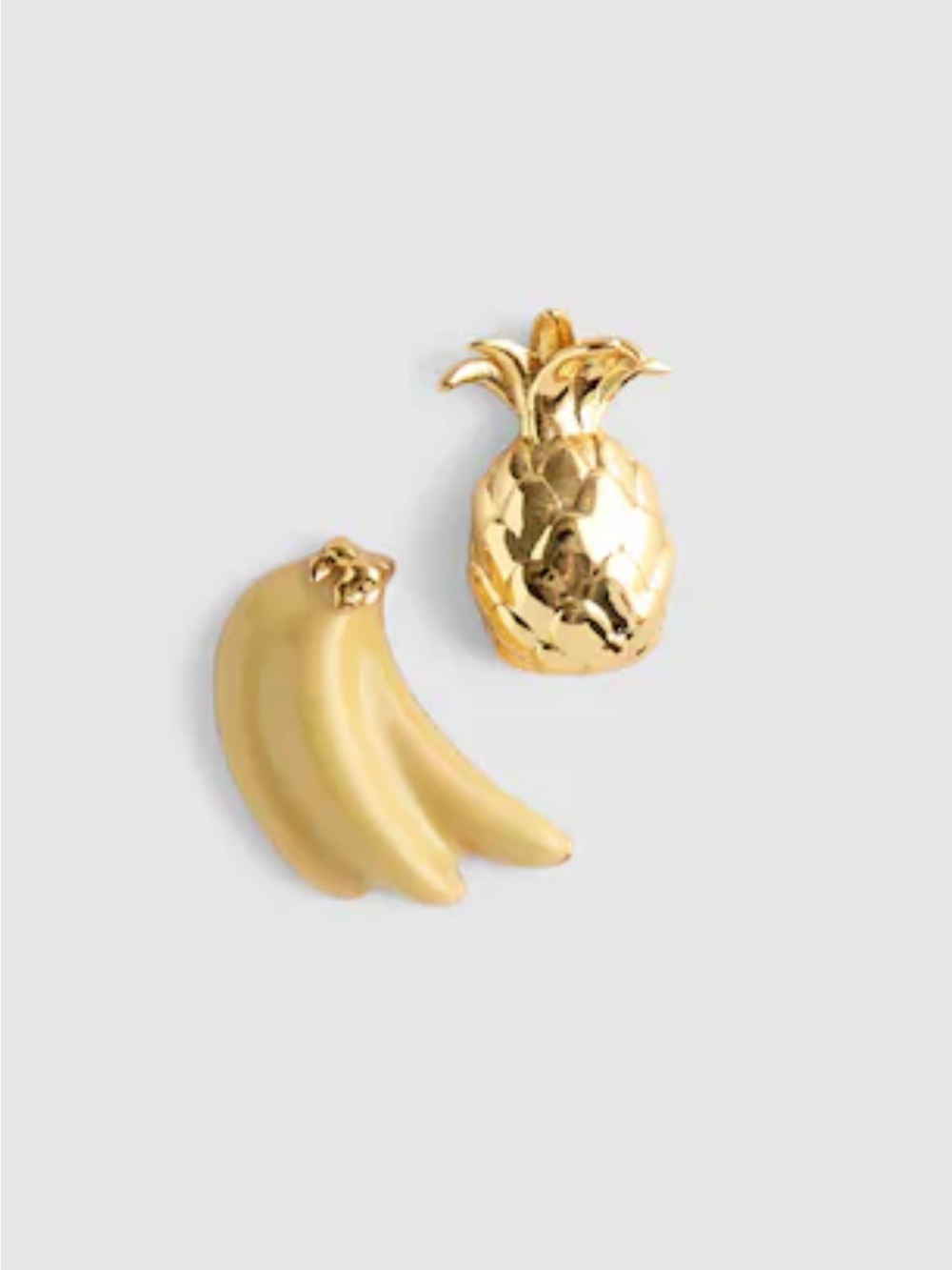NWT Madewell Gold Tropical Fruit Pin Duo - Pineapple & Banana - Picture 6 of 9